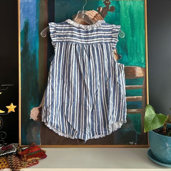 Mexx Light Blue and White Striped Top M - Picture 8 of 16